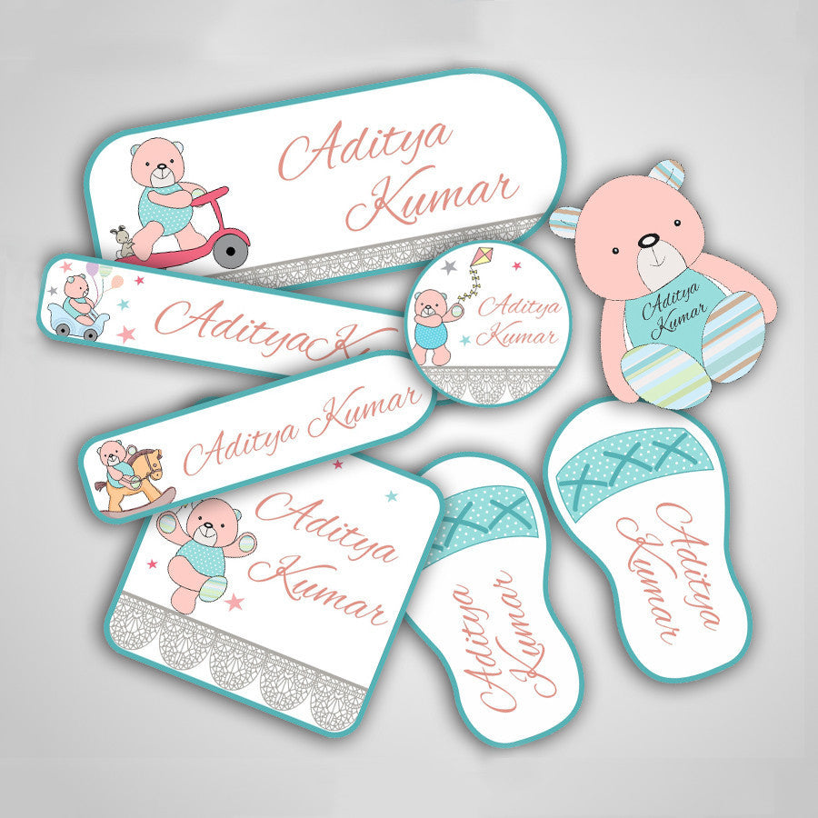 Teddy Labels Super Saver Set <br> <span style="font-size: 11px; font-family:Helvetica,Arial,sans-serif;">Assorted packs containing upto 154 stickers</span>