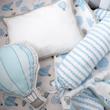 Masilo Organic Cot Bedding Set -  Up Up & Away (Blue)