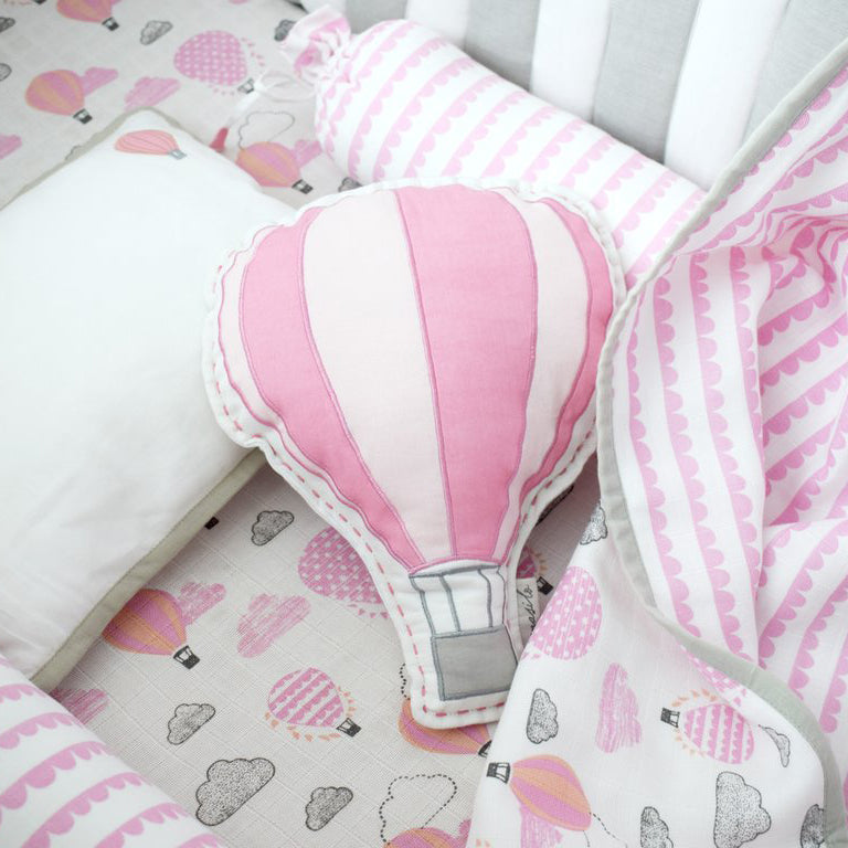 Masilo Organic Shaped Cushion - Up Up & Away (Pink)