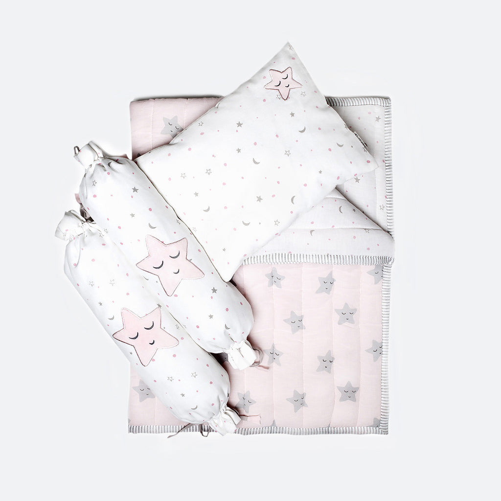 Masilo New Baby Mini Cot Set - Pink Star