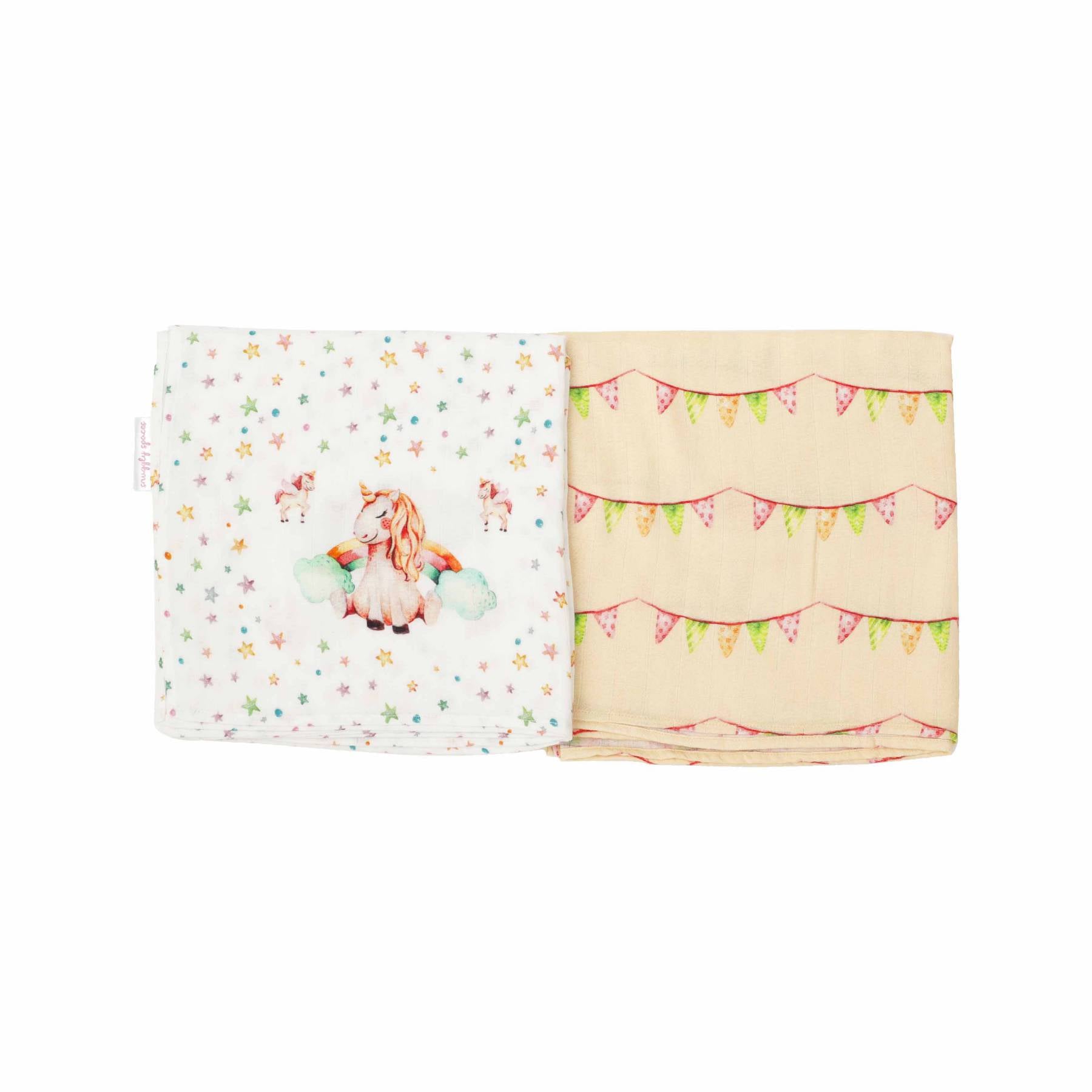 Miss Bella The Unicorn - Bamboo Muslin Essentials Set - Peach