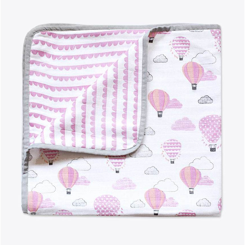 Masilo Organic Cot Bedding Set -  Up Up & Away (Pink)