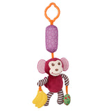 Baby Moo Monkey Maroon Hanging Toy / Wind Chime With Teether