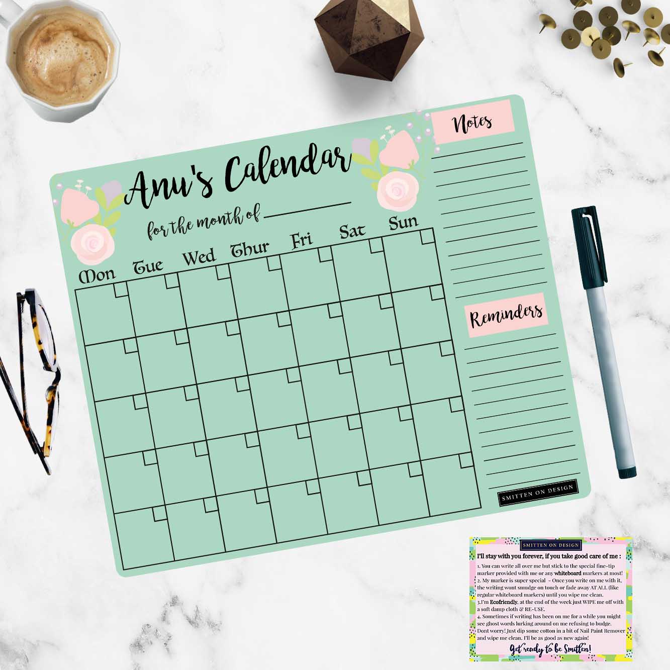 Charmed Mint Regular Monthly Planner