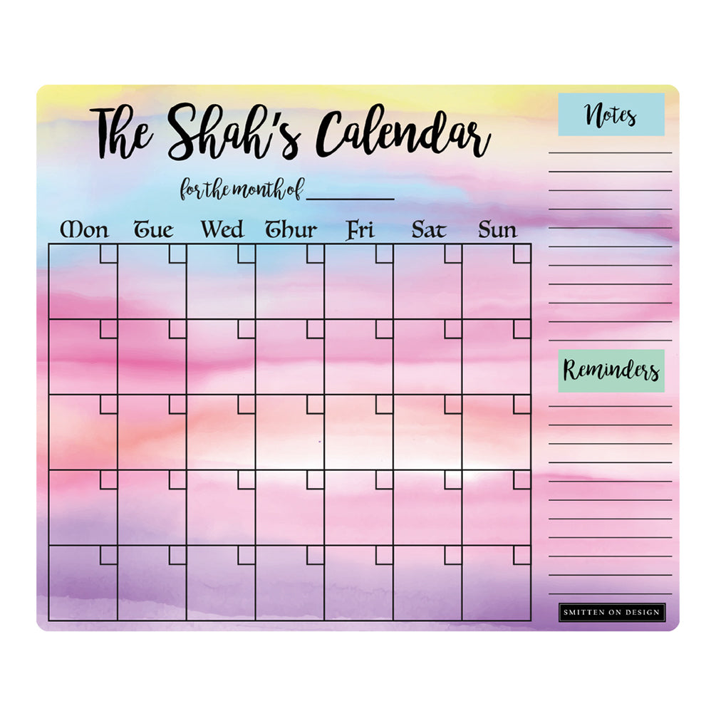 Fusion Watercolour Regular Monthly Planner
