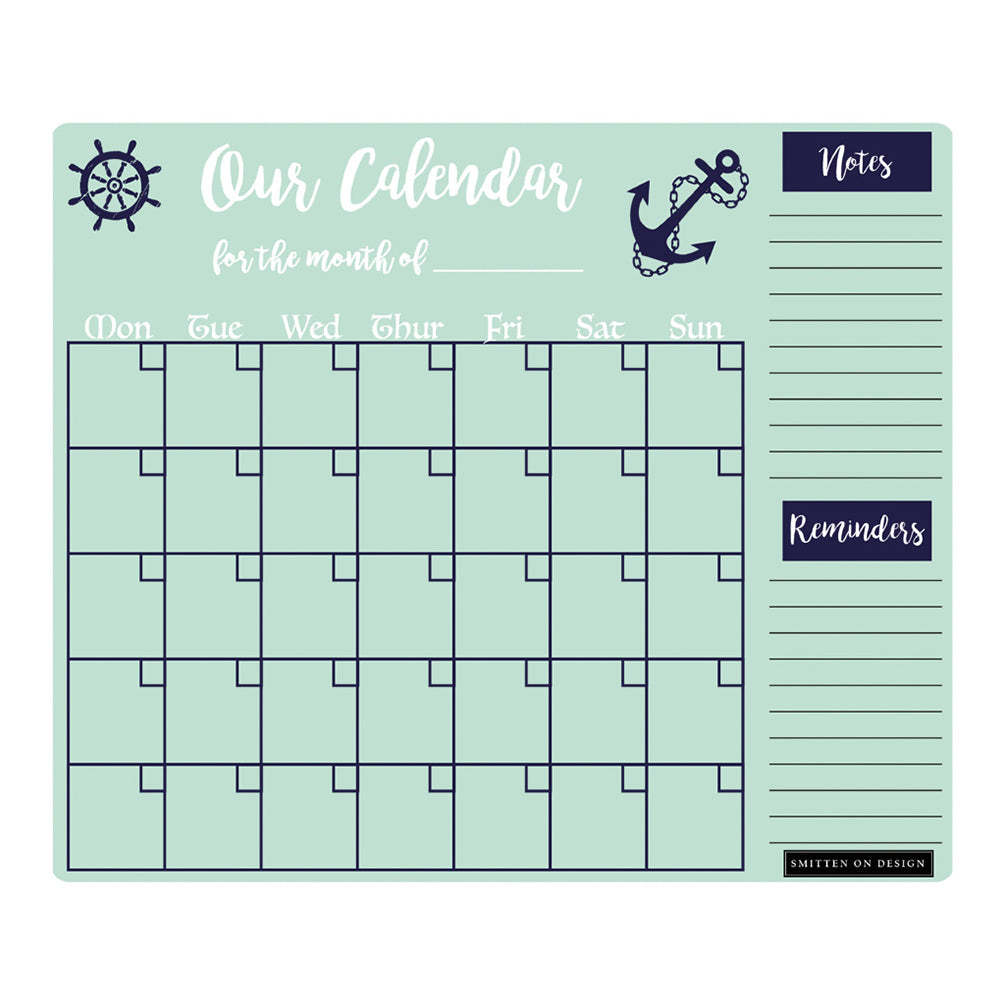 Nautical  Mint Regular Monthly Planner