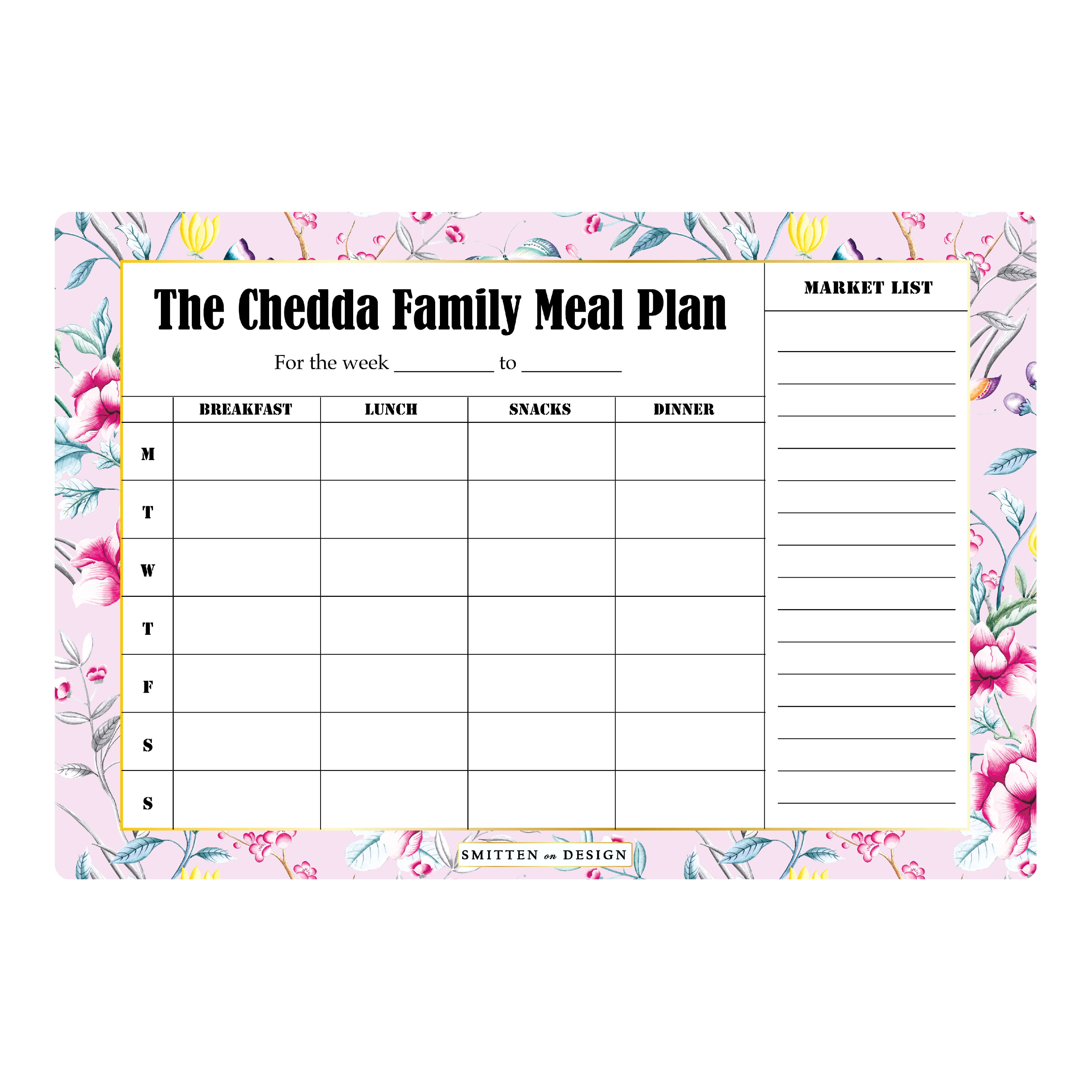 Chinoiserie Blush Magnum Meal Planner
