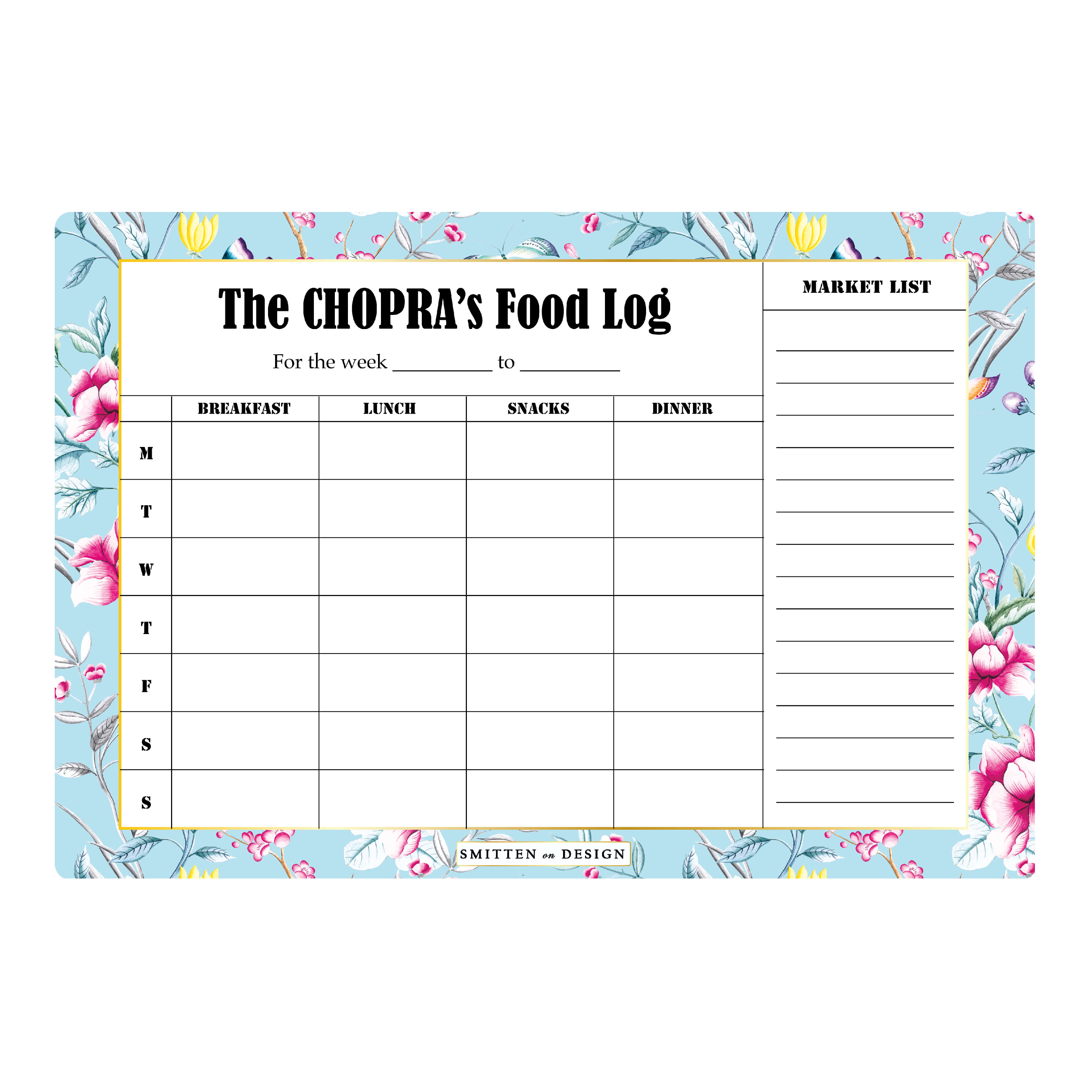 Chinoiserie Blue Magnum Meal Planner
