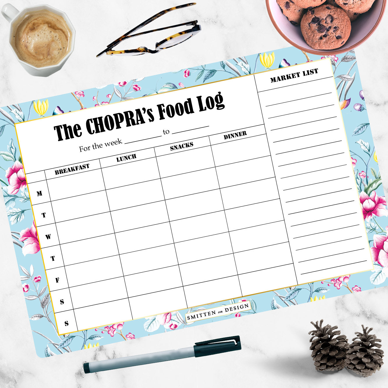 Chinoiserie Blue Magnum Meal Planner