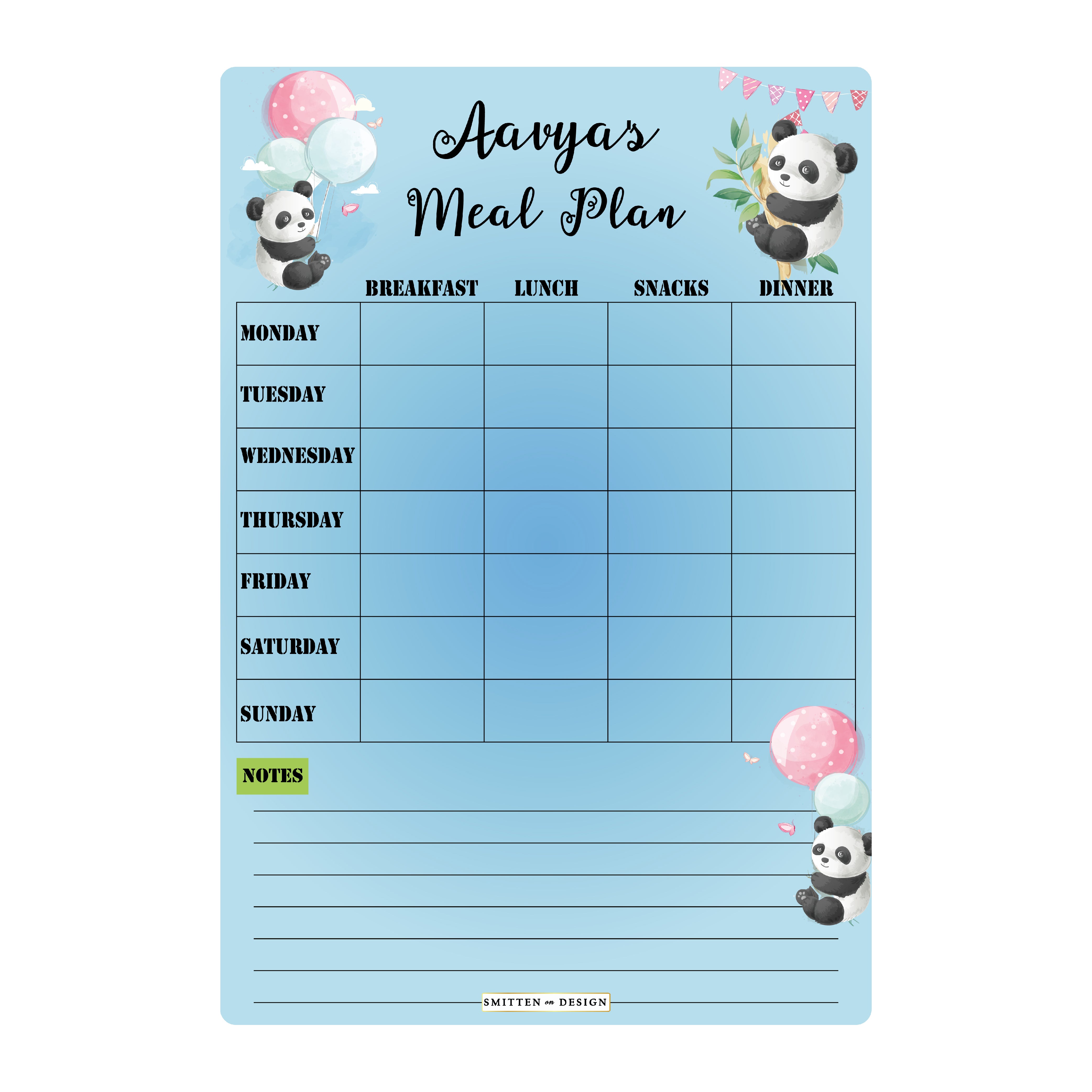 Mr.Panda Meal Planner