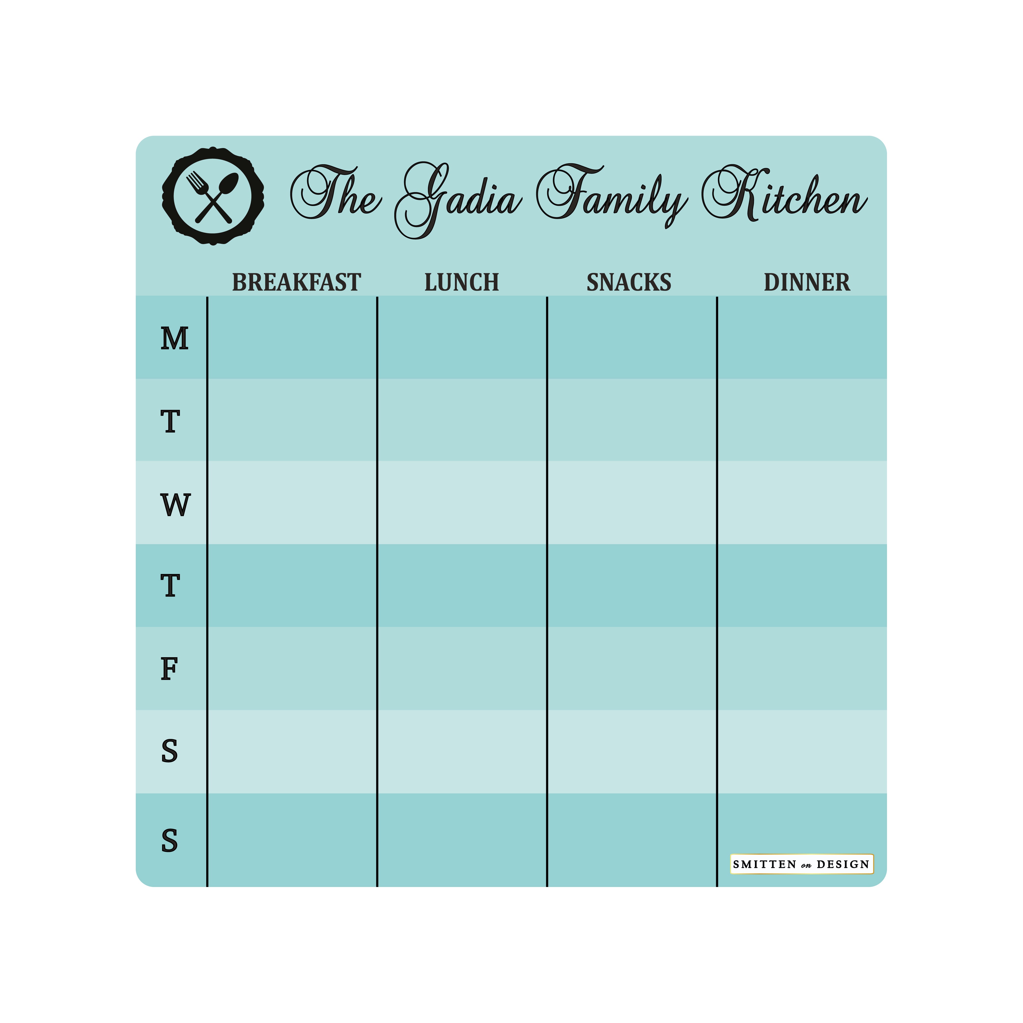 Shades of the Sea Petiite Meal Planner