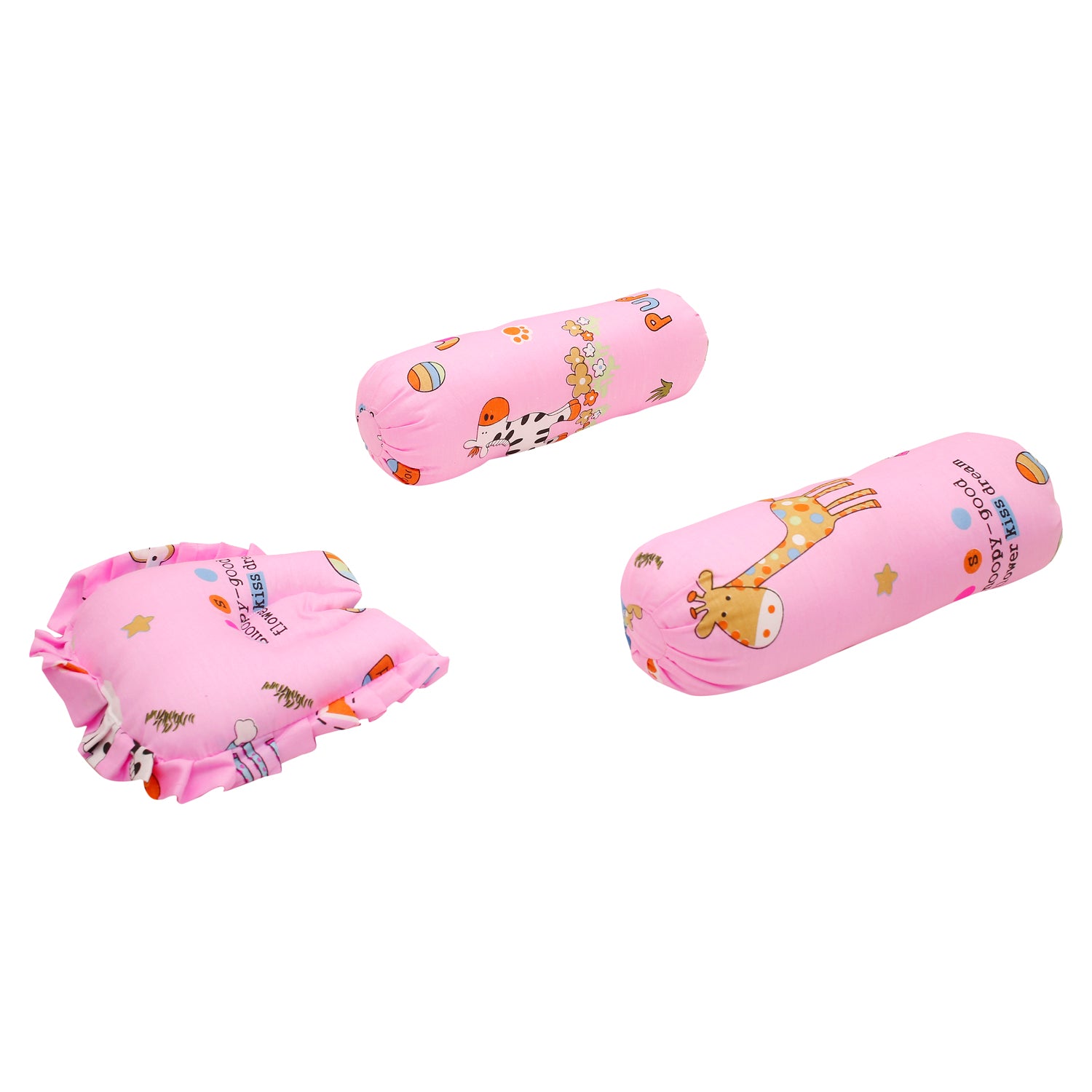 Baby Moo Mattress Set With Neck Pillow and Bolsters Savanna Ooh Na Na Pink