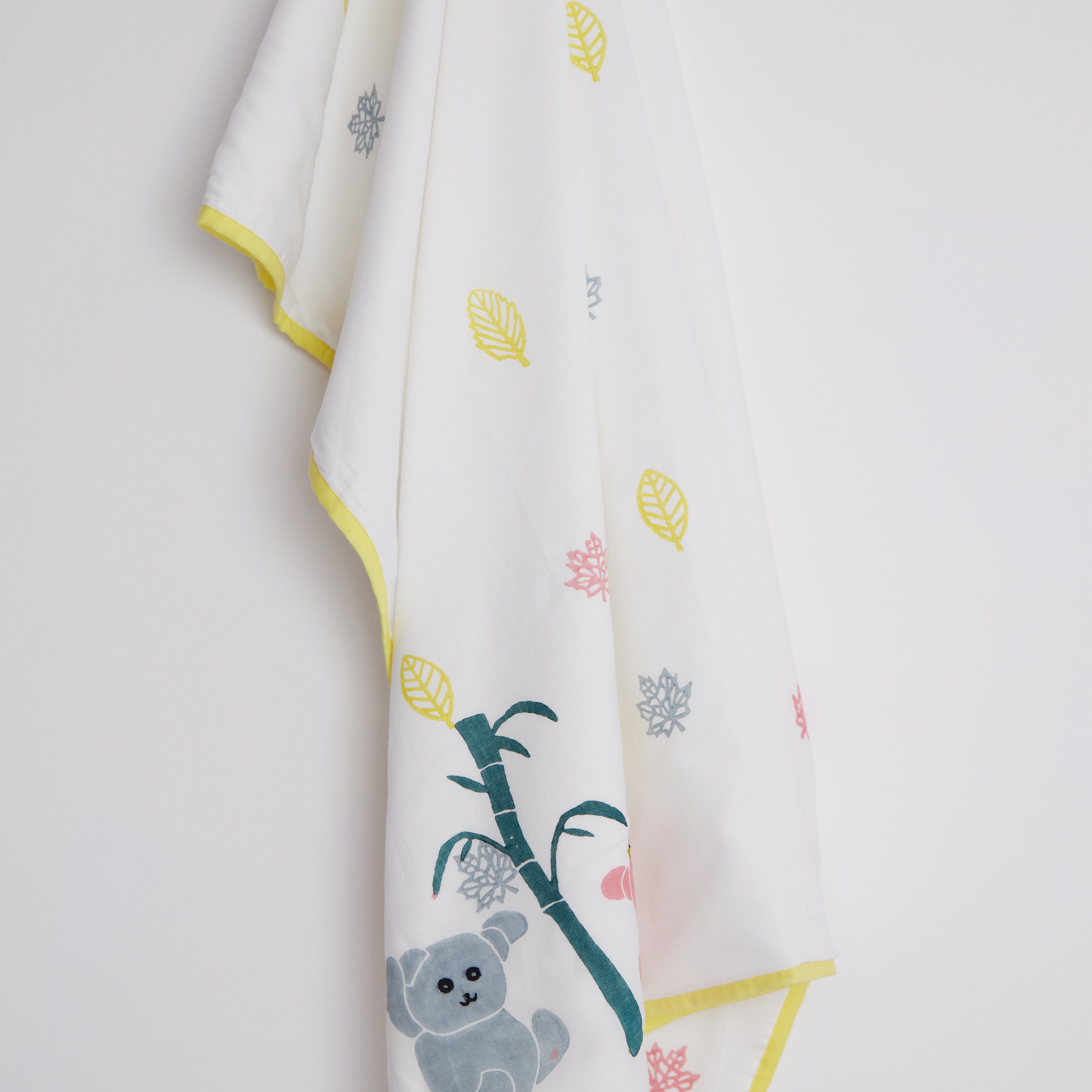 Masaya Dohar Blanket- K for Koala- Yellow