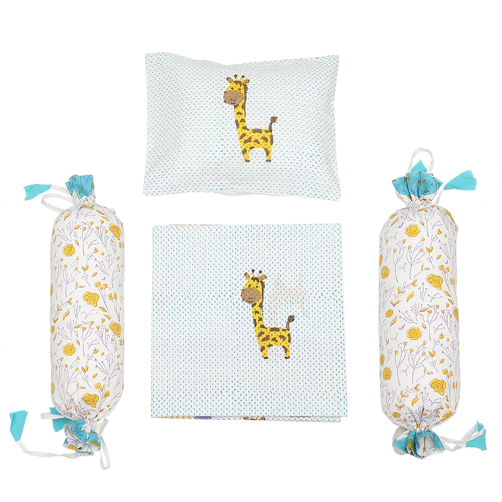 Cot Bedding Set- My Best Friend Gira the Giraffe, Blue