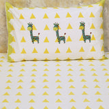 Bedsheet Set - My Best Friend Gira the Giraffe, Yellow - Single/Double/King Bed Sizes Available