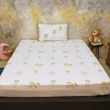 Bedsheet Set -  I am going to the Circus, Peach - Single/Double/King Bed Sizes Available
