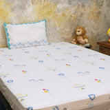 Bedsheet Set -  I am going to the Circus, Teal - Single/Double/King Bed Sizes Available