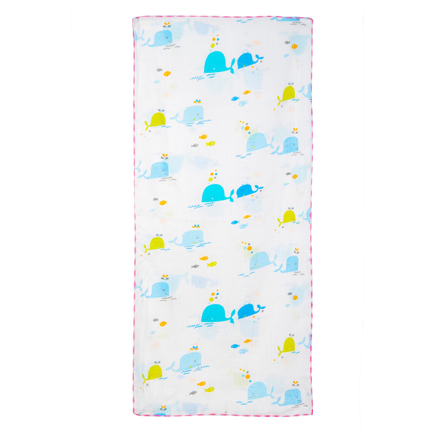 Baby Moo Muslin Towels Pack Of 2 Whales And Unicorns Blue