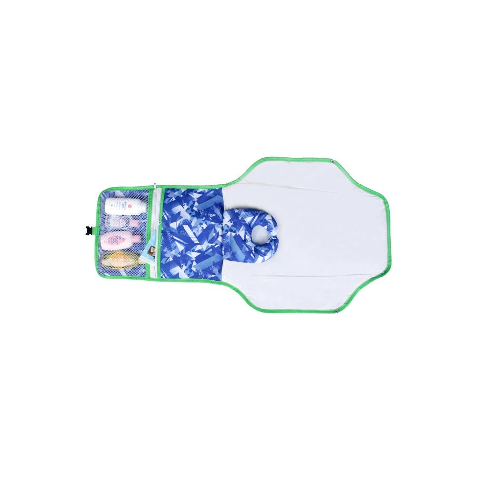 'Insta' Diaper Changing System/Changing Pad - Blue Abstract