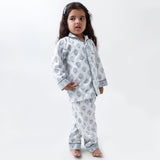 Madison Blockprint Pajama Set (Indigo)