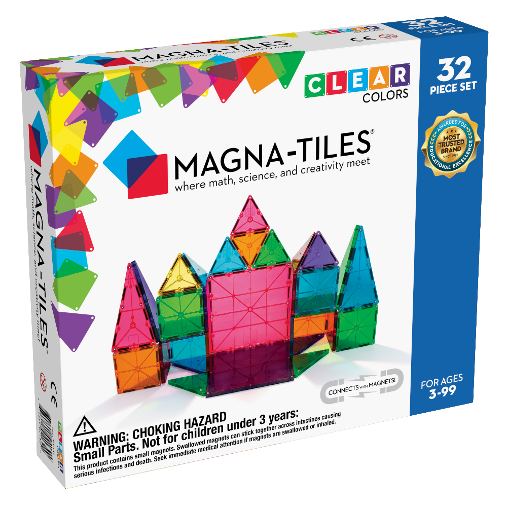 Magna Tiles Clear Colors 32 Piece Set – My Baby Babbles