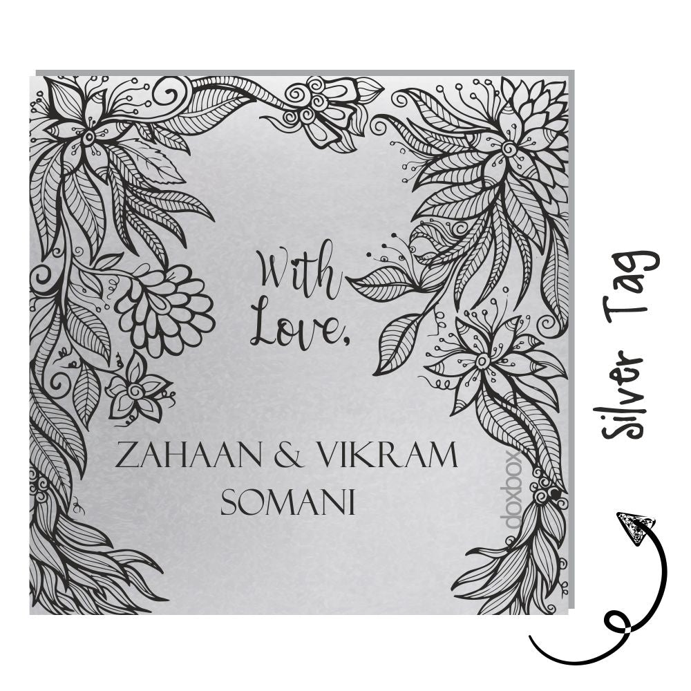 Silver Gift Tag - Mandala Frame