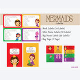 Label Set - Mermaid, 146 labels and 2 bag tags