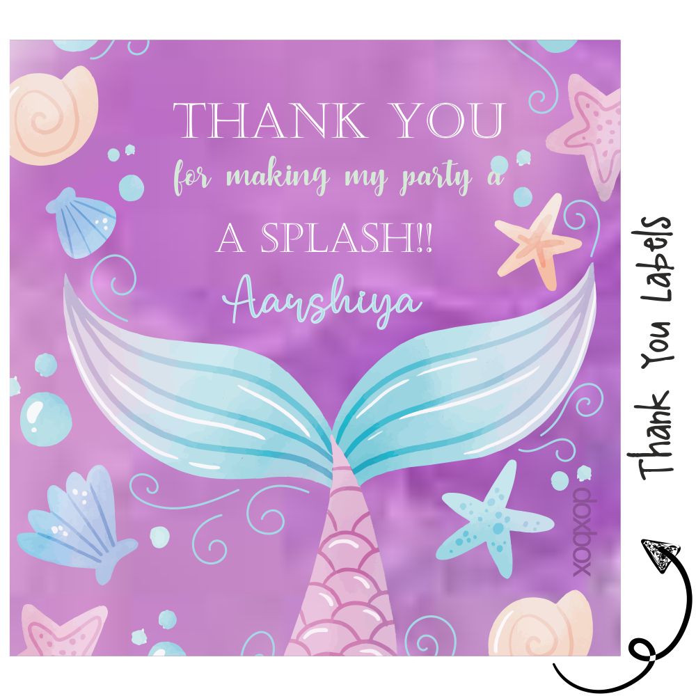 Thank You Labels - Mermaid