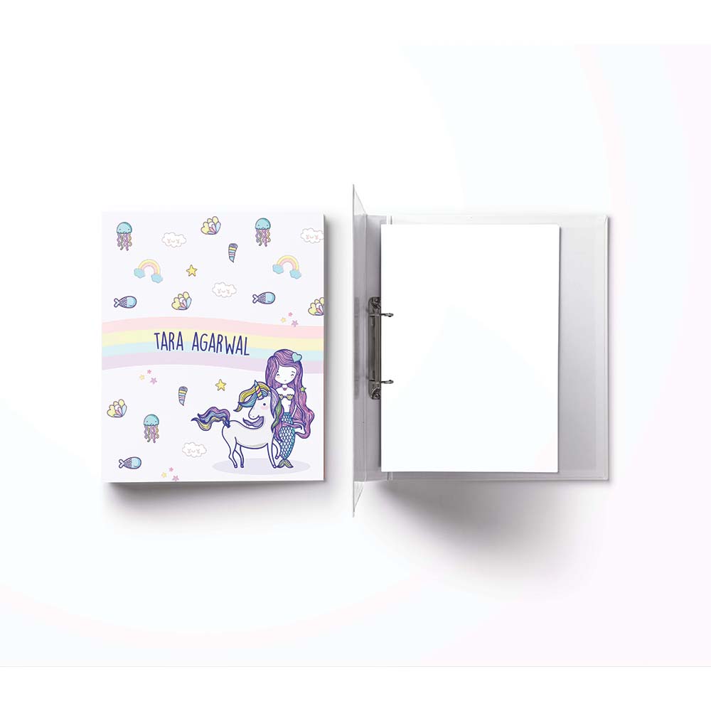 Mermaid & Unicorn- A4 Vertical Clip Binder File