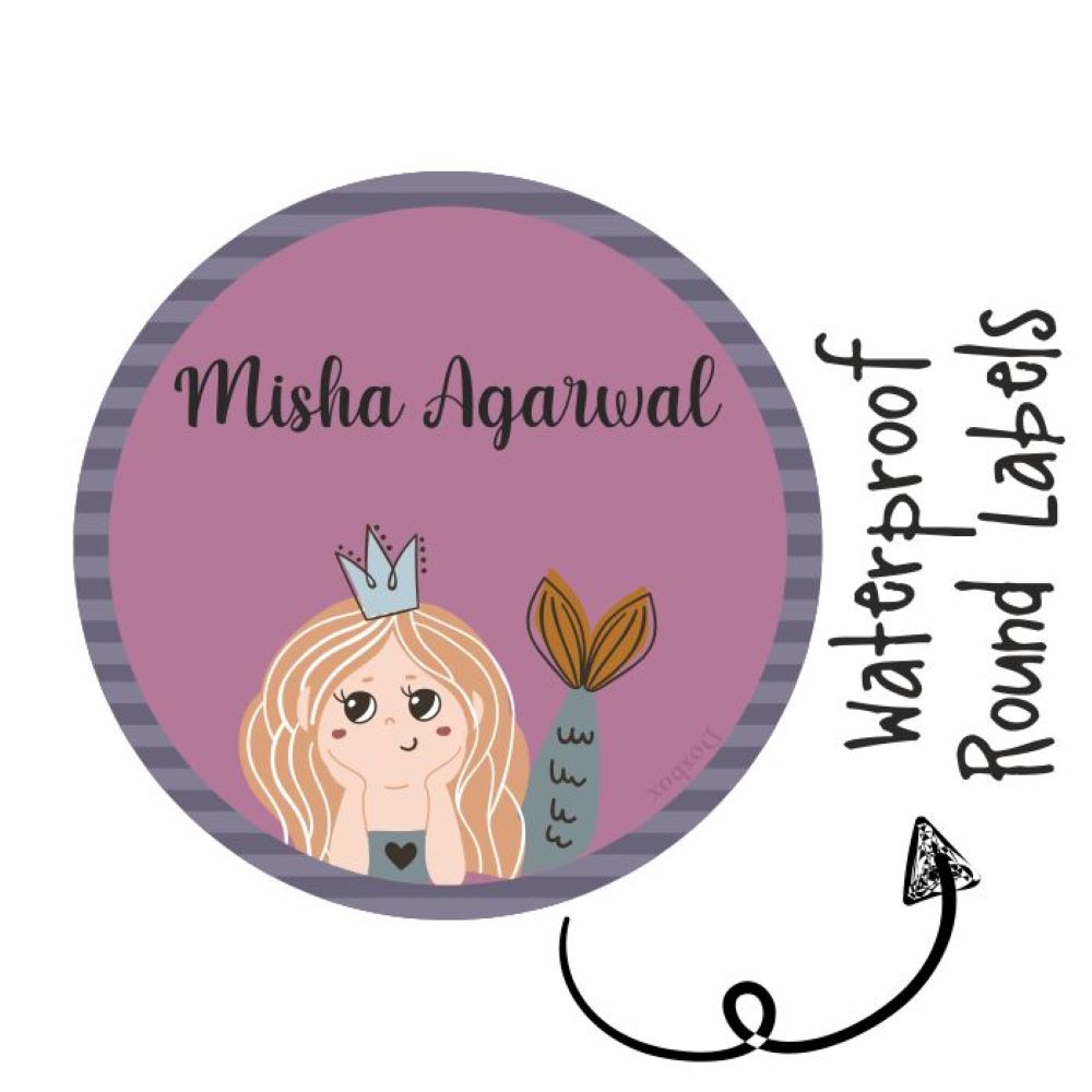 Round Waterproof Labels - Mermaid Queen