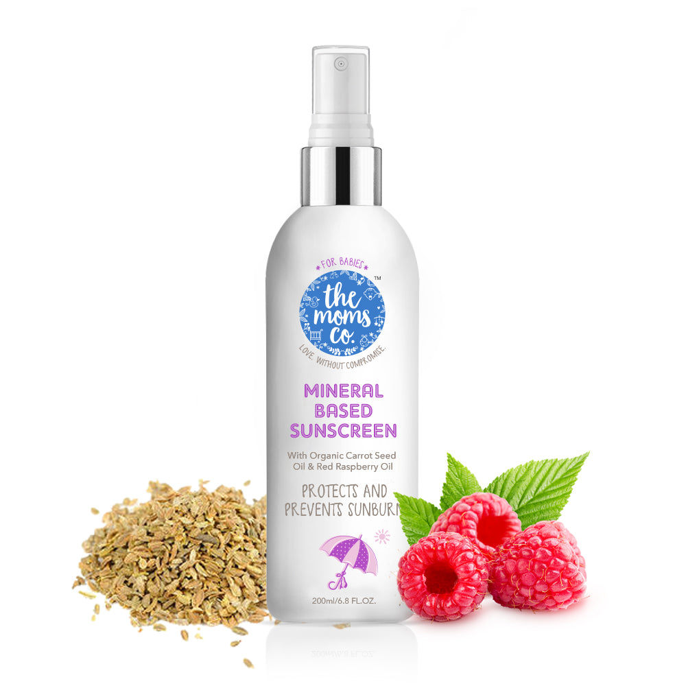Mineral Based Sunscreen with Organic Carrot Seed Oil and Red Raspberry Seed Oil, Pongamia Glabra Seed Oil