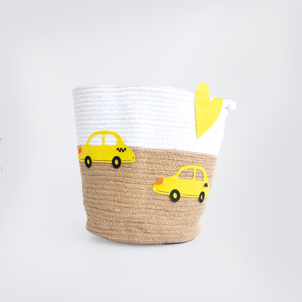 Love for Cars- Cotton Rope Basket (Individual/ Set Of 2)
