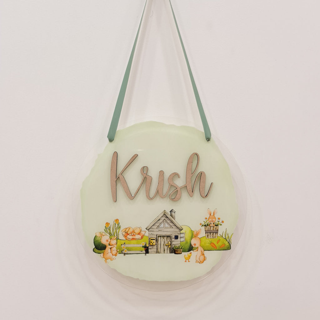 Personalised Hanging- Mr. Marshmallow The Bunny