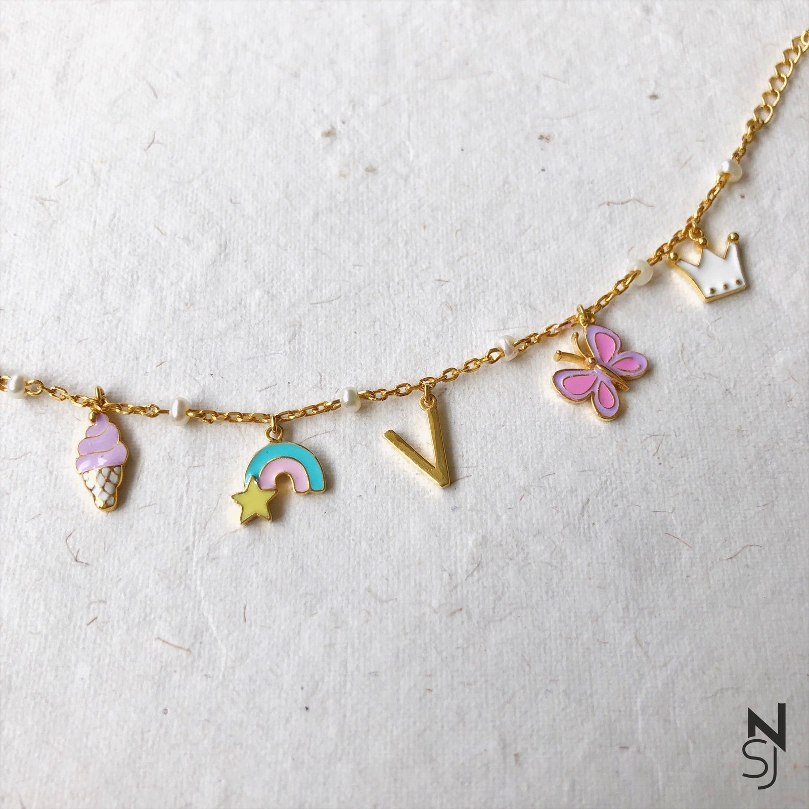 Custom Charm Bracelet with Custom Initial