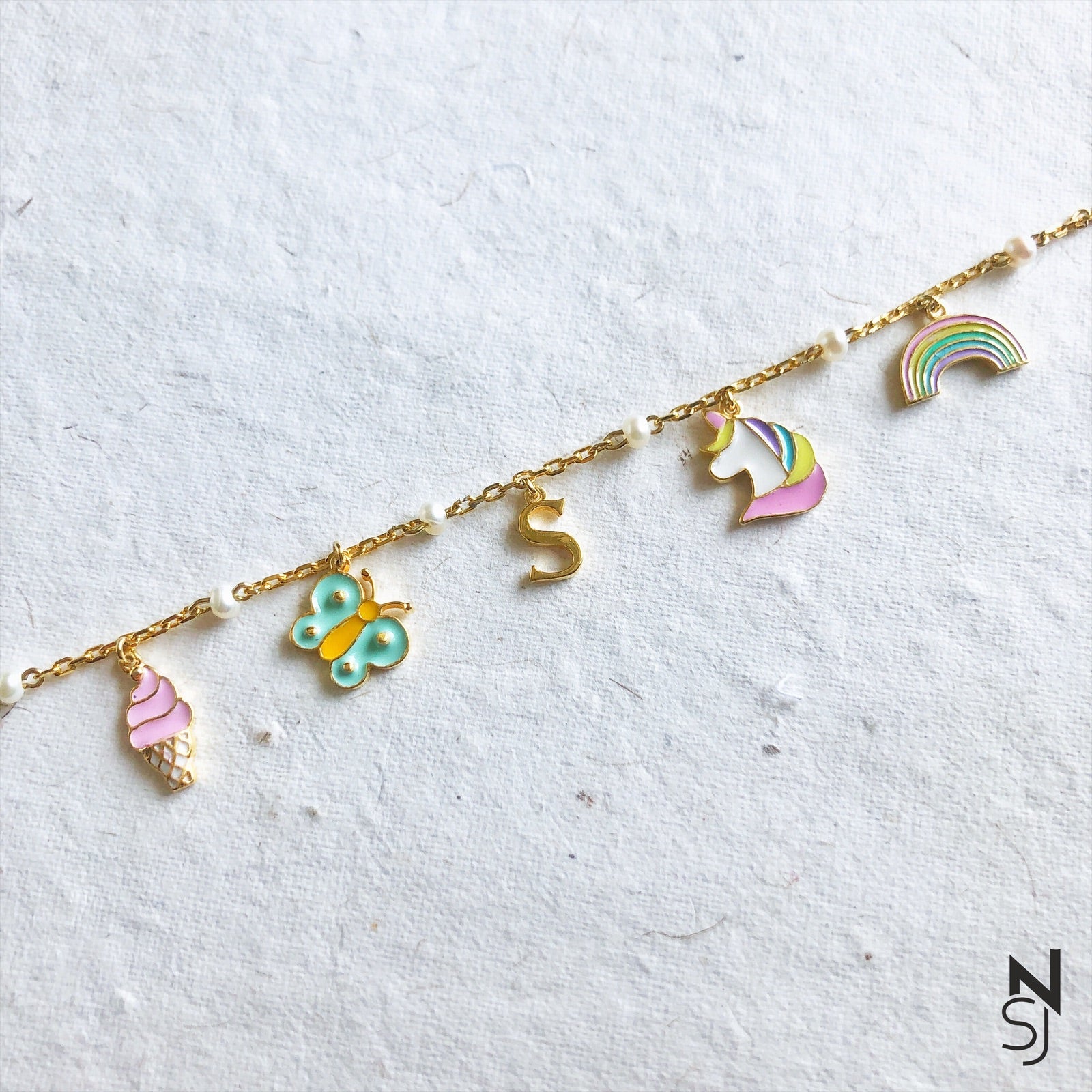 Charm Bracelet with Custom Initial