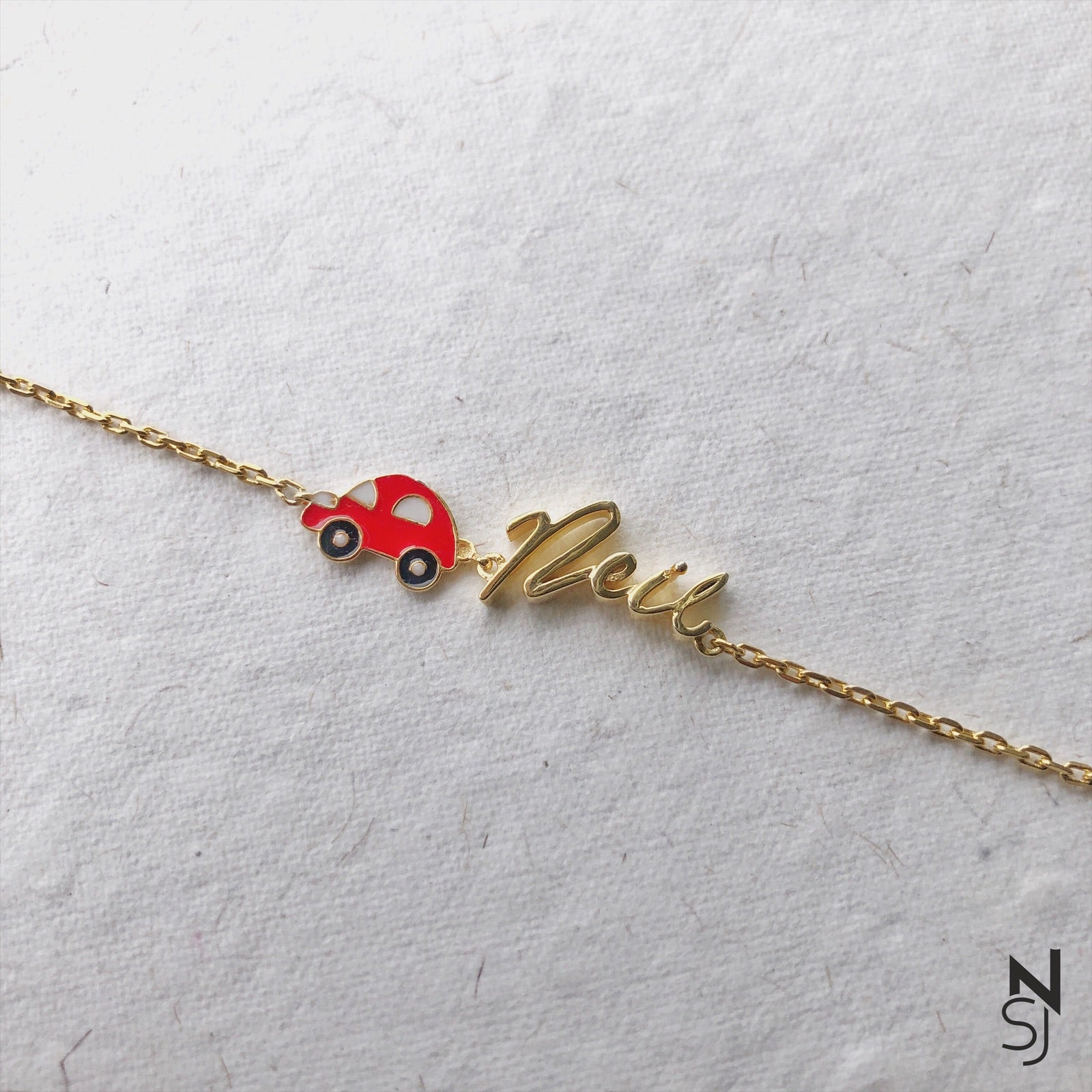 Custom Name With Car Bracelet