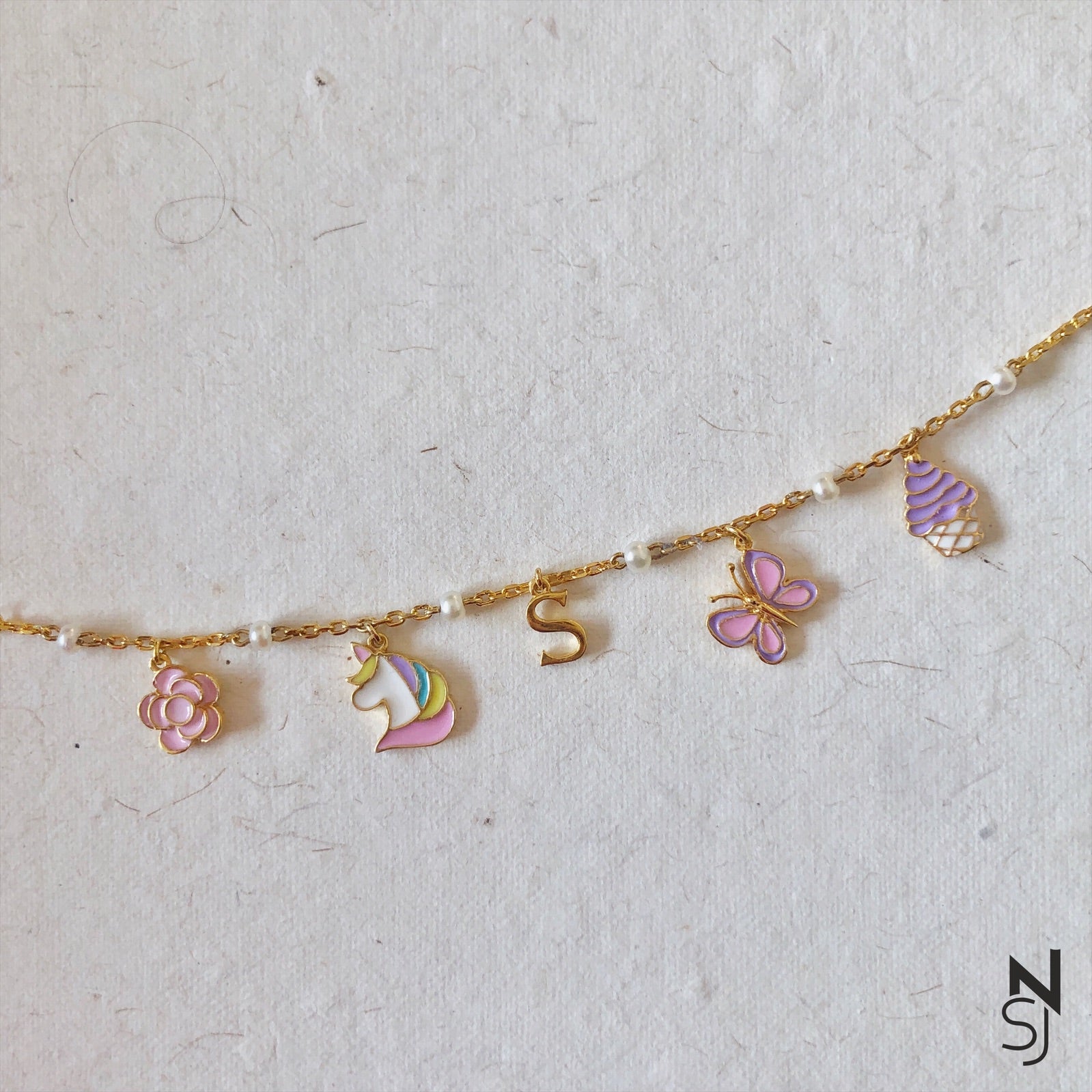 Charm Bracelet With Custom Initial