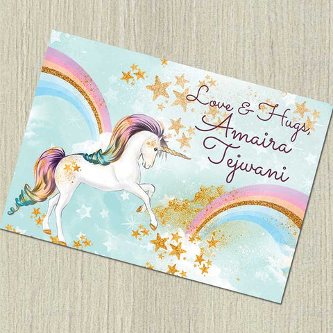 Personalised Notecards - Unicorn 1, Set of 20