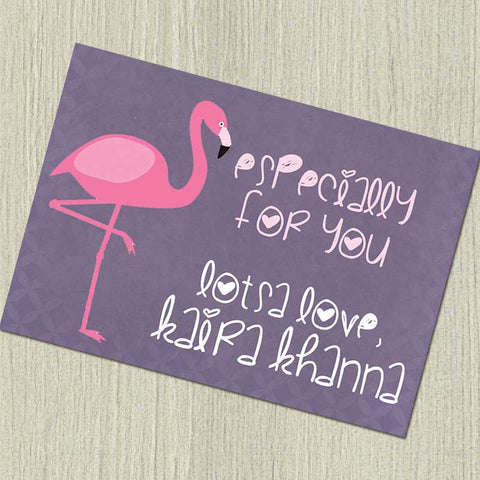 Personalised Notecards - Flamingo, Set of 20
