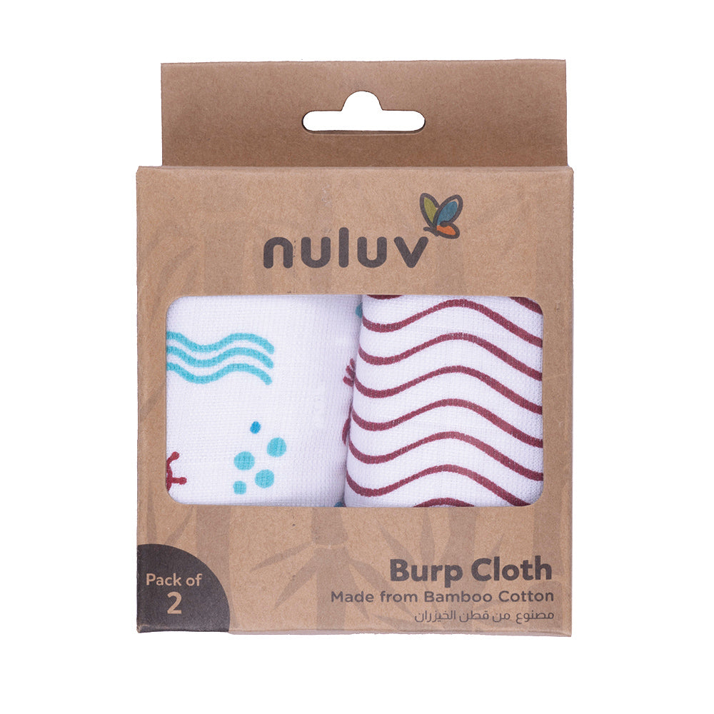 Nuluv Red Anchor Burp Cloth Pack Of 2