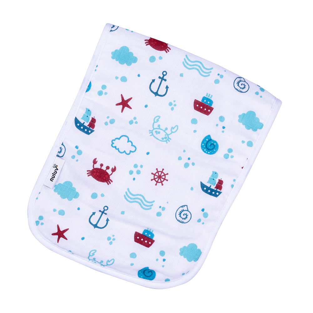 Nuluv Red Anchor Burp Cloth Pack Of 2
