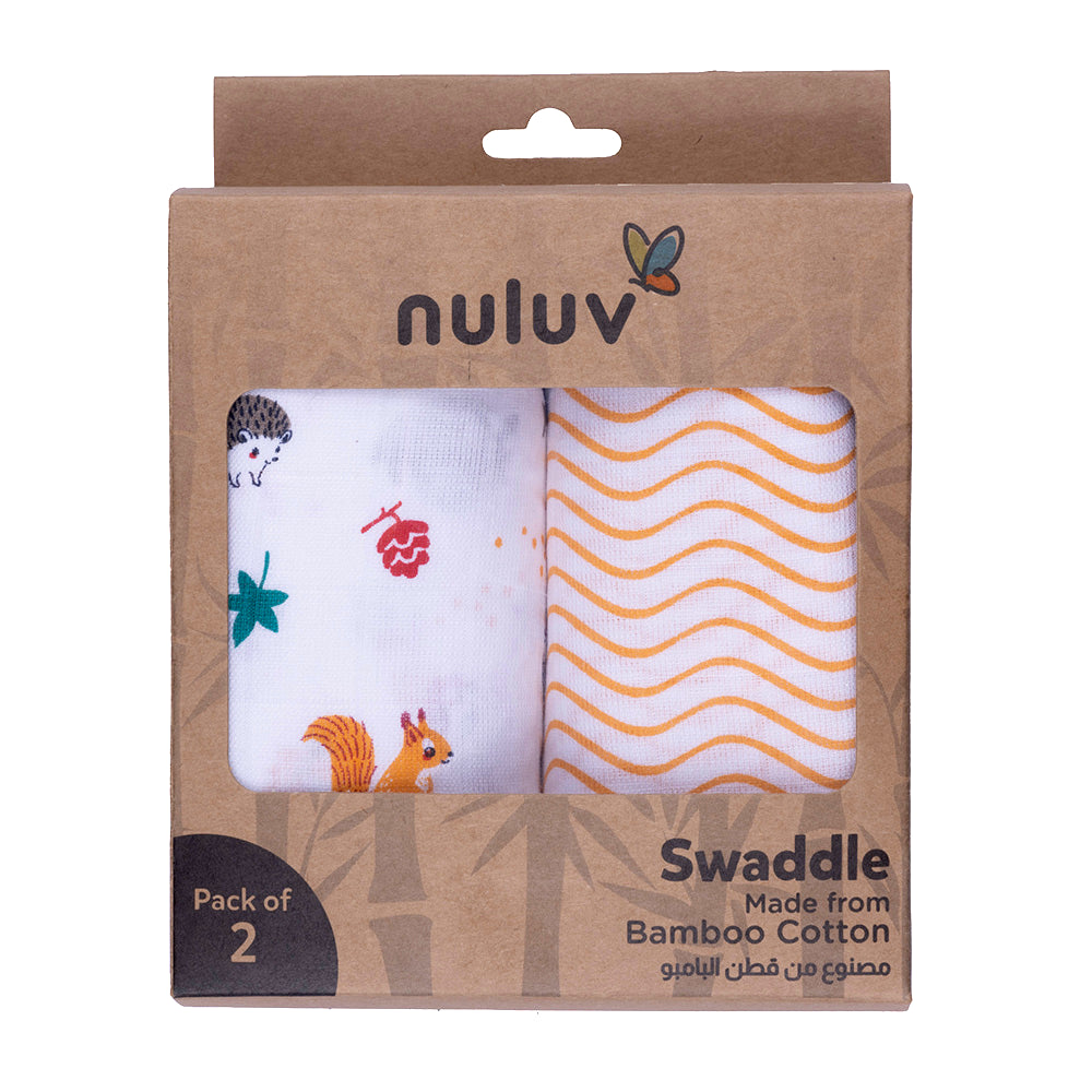 Nuluv Yellow Squirrel Swaddle Wrap Pack Of 2