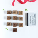 Wooden Craft Icon Stamps Ten Stamps Set With Stamp Pad - Animals 1