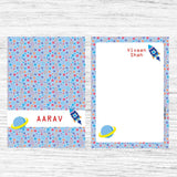 Personalised Note Sheets - Space, Set of 50 Sheets