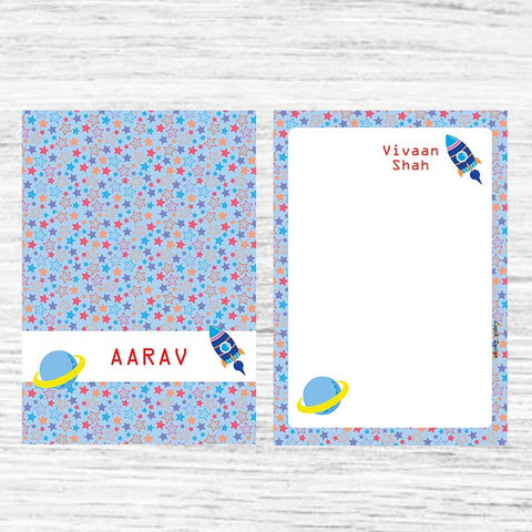 Personalised Note Sheets - Space, Set of 50 Sheets