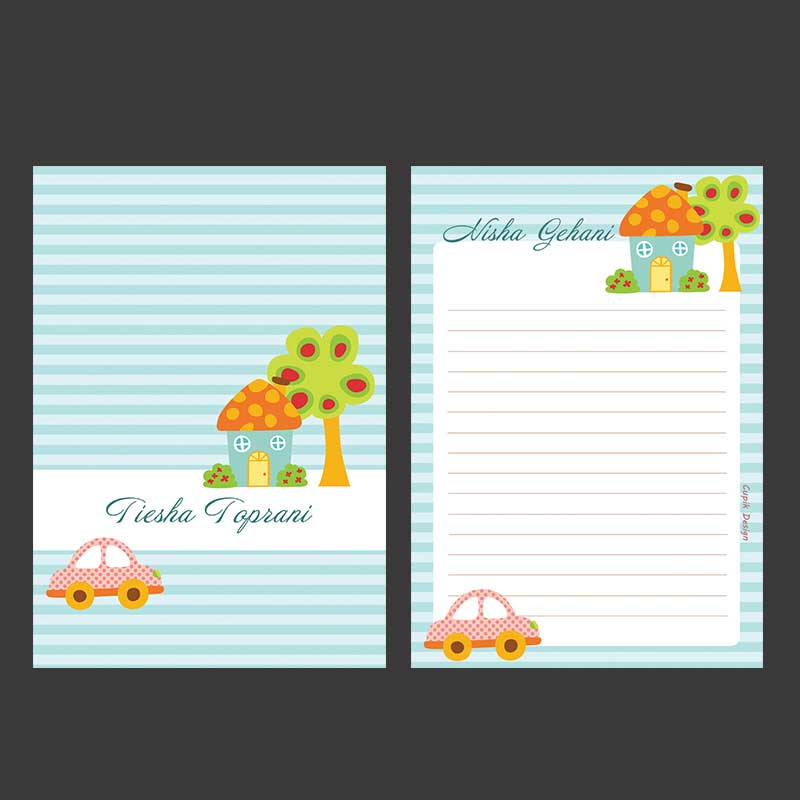 Personalised Letter Pads - Nursery, Pack of 50 Sheets
