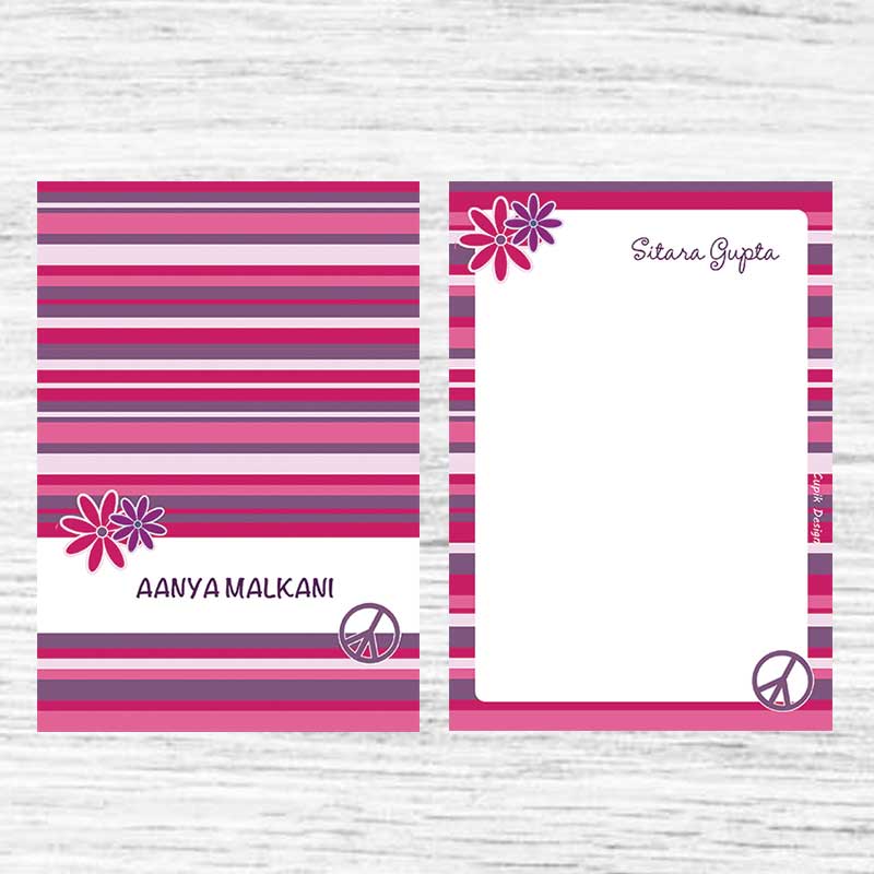 Personalised Letter Pads - Stripey Pink, Pack of 50 Sheets