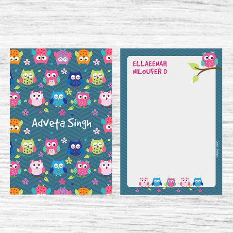Personalised Note Sheets - Owls, Set of 50 Sheets