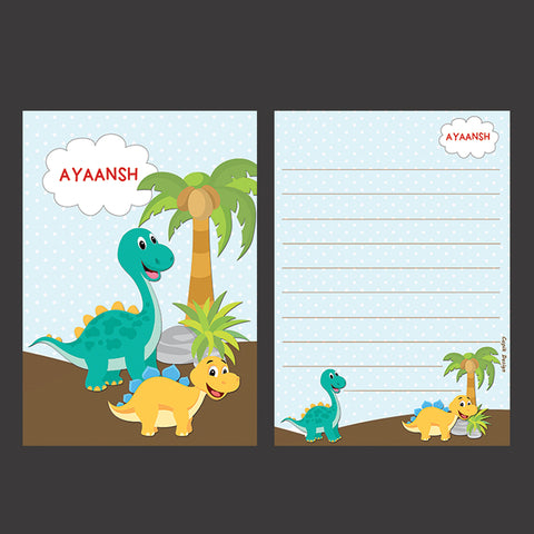 Personalised Letter Pads - Dinosaurs, Pack of 50 Sheets