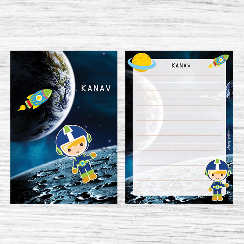 Personalised Letter Pads - Astronauts, Pack of 50 Sheets